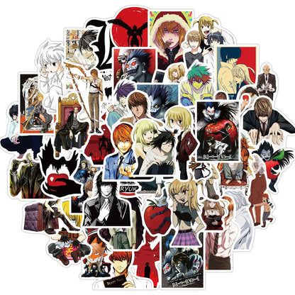 50Pcs Anime Death God Note Stickers, Japanese Horrow Theme Anime, Waterproof Halloween Anime Stickers for Guitar Laptop - MyLootWare