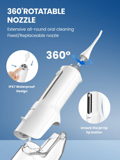 جهاز تنظيف الأسنان بالماء Sejoy، جهاز محمول لتنظيف الأسنان بمنفذ USB، مقاوم للماء وقابل لإعادة الشحن