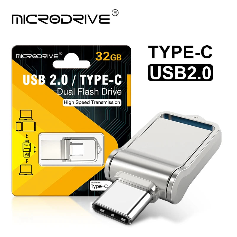 OTG Type C Pen Drive Mini Metal Usb Memory Stick