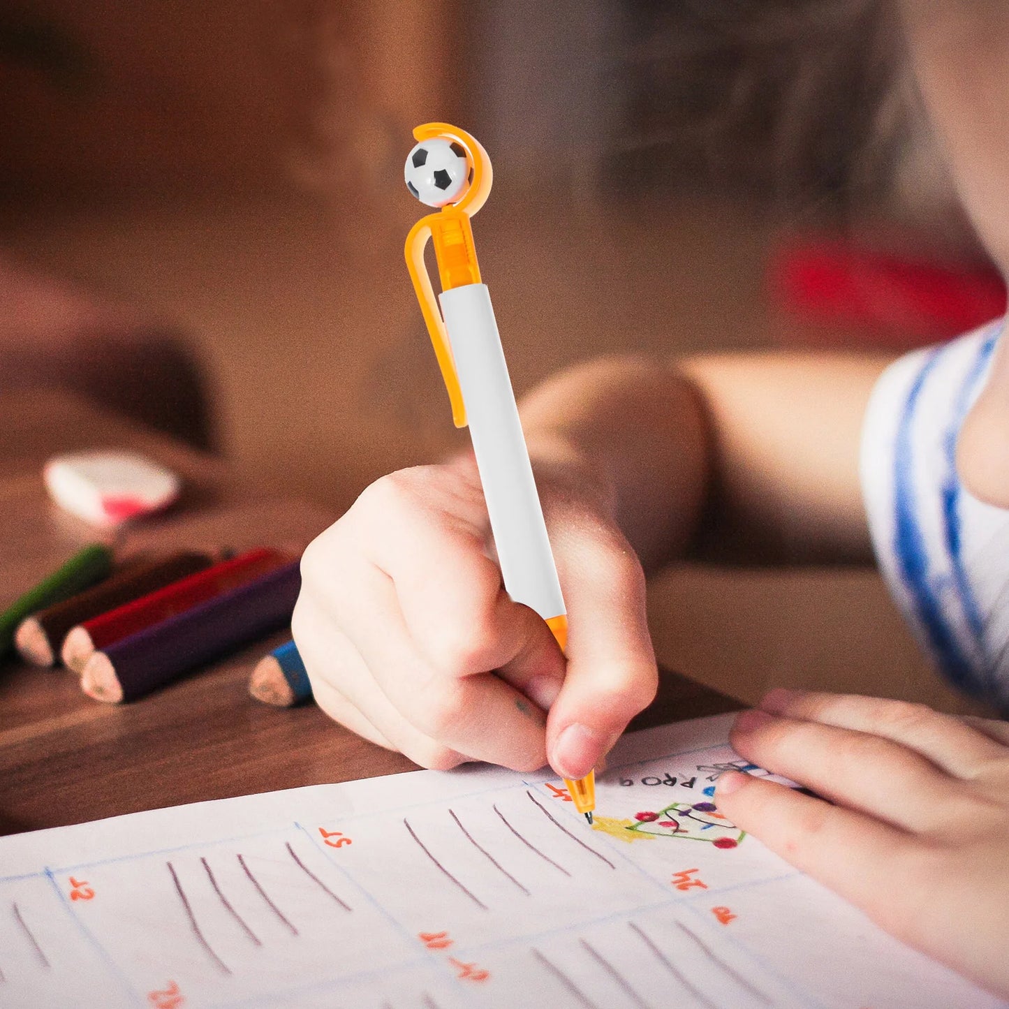 10Pcs Ballpoint Pens Soccer Decor Pens Soccer Pen Craft Decor Office Pens Soccer Party Favors - MyLootWare