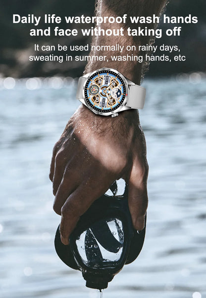 ساعة ذكية للرجال 1.53 شاشة عالية الدقة 360*360 مكالمات بلوتوث IP67 مقاومة للماء مع أكثر من 100 رمز رياضي ومراقبة معدل ضربات القلب ساعة ذكية