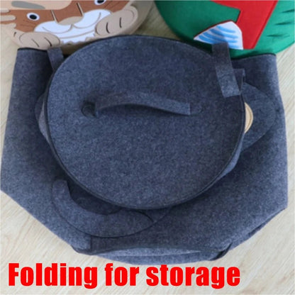 Toy Storage Bucket Cartoon Animal Storage Basket Large Capacity Storage Basket with Lid Foldable Storage Basket Home Supplies - MyLootWare