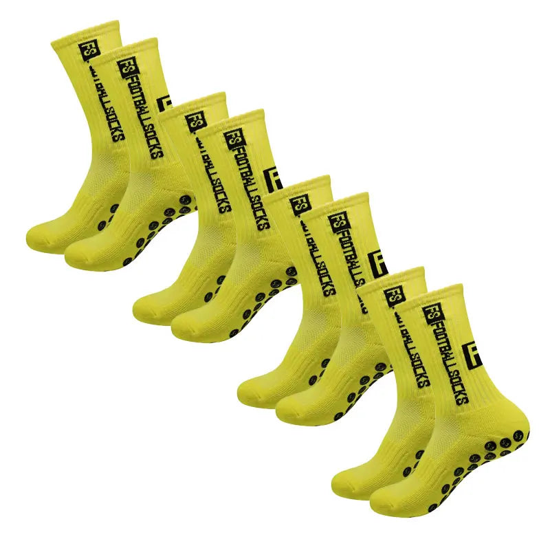 4 Pairs Soccer Socks Sports Grip Socks Anti-slip Basketball Socks Spot Rubber Anti-slip Cotton Soccer Socks - MyLootWare