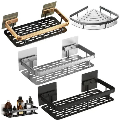 Bathroom Storage Wall Mount Shampoo Makeup Storage Holder Bathroom Accessories No Drilling Wall Shelf Shower Holder For WC - MyLootWare