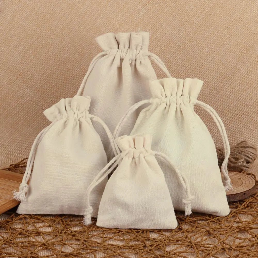 10pcs/lot Cotton Linen Gift Bag Drawstring Pouch Decoration Pocket For Jewelry Packaging Christmas Wedding Gift Bag - MyLootWare