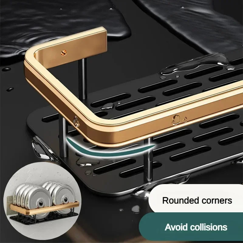 Bathroom Storage Wall Mount Shampoo Makeup Storage Holder Bathroom Accessories No Drilling Wall Shelf Shower Holder For WC - MyLootWare