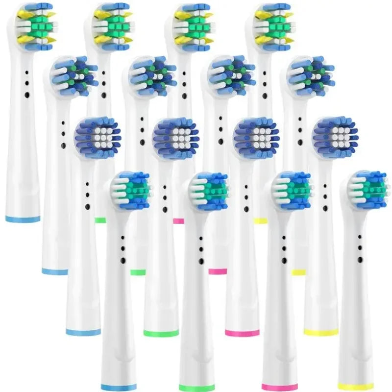 8/16Pcs Replacement Brush Heads for Oral B Electric Toothbrushes Floss Cross Action 3D Pro White Precision Standard Daily Clean - MyLootWare