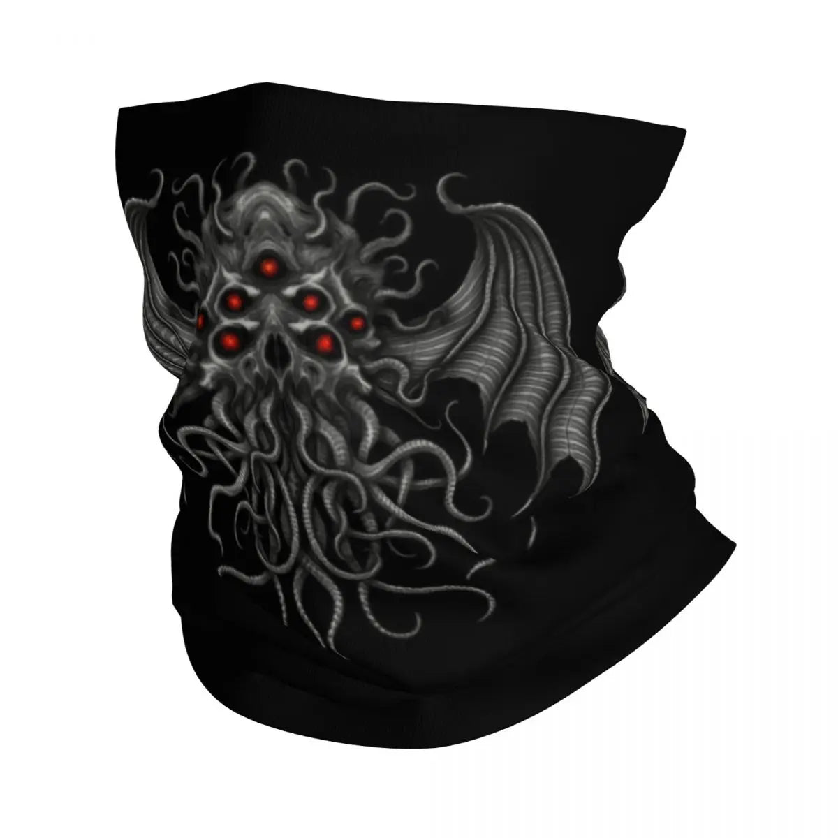 Red Tentacles On Black Bandana Neck Gaiter