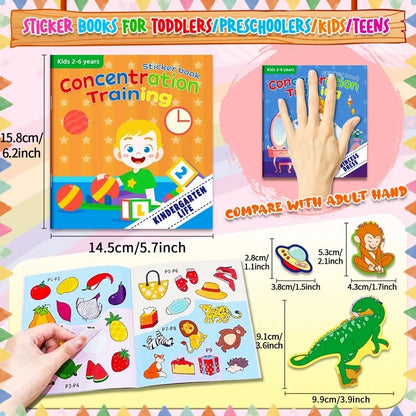 Montessori Toys Cartoon Sticker Books Focus on
