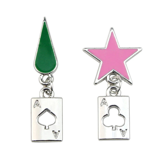 Hisoka Anime-themed Five-pointed Star Teardrop Earrings Anime Accessories Gifts Cosplay Costumes Props Anime DIY Fashion Jewelry