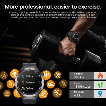 2025 New SmartWatch Men GT5 Pro AMOLED Screen GPS Sports Bluetooth call Heart rate Outdoor Waterproof Smartwatch For Huawei IOS - MyLootWare