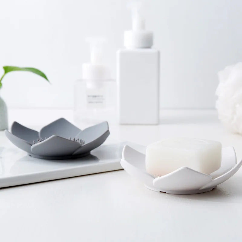 Petal Shape Soap Dish Non-slip Silicone Soap Box