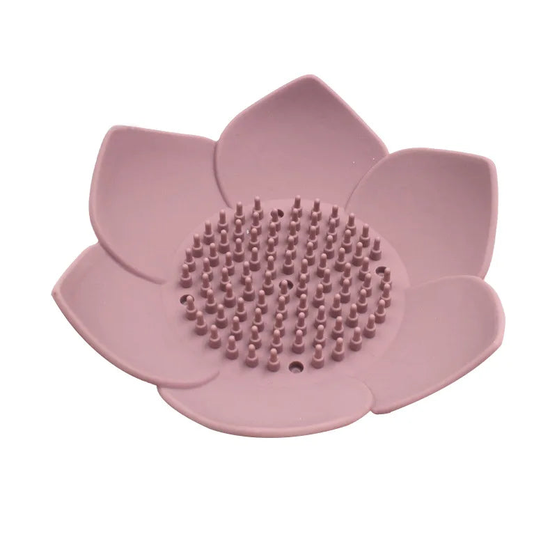 Petal Shape Soap Dish Non-slip Silicone Soap Box