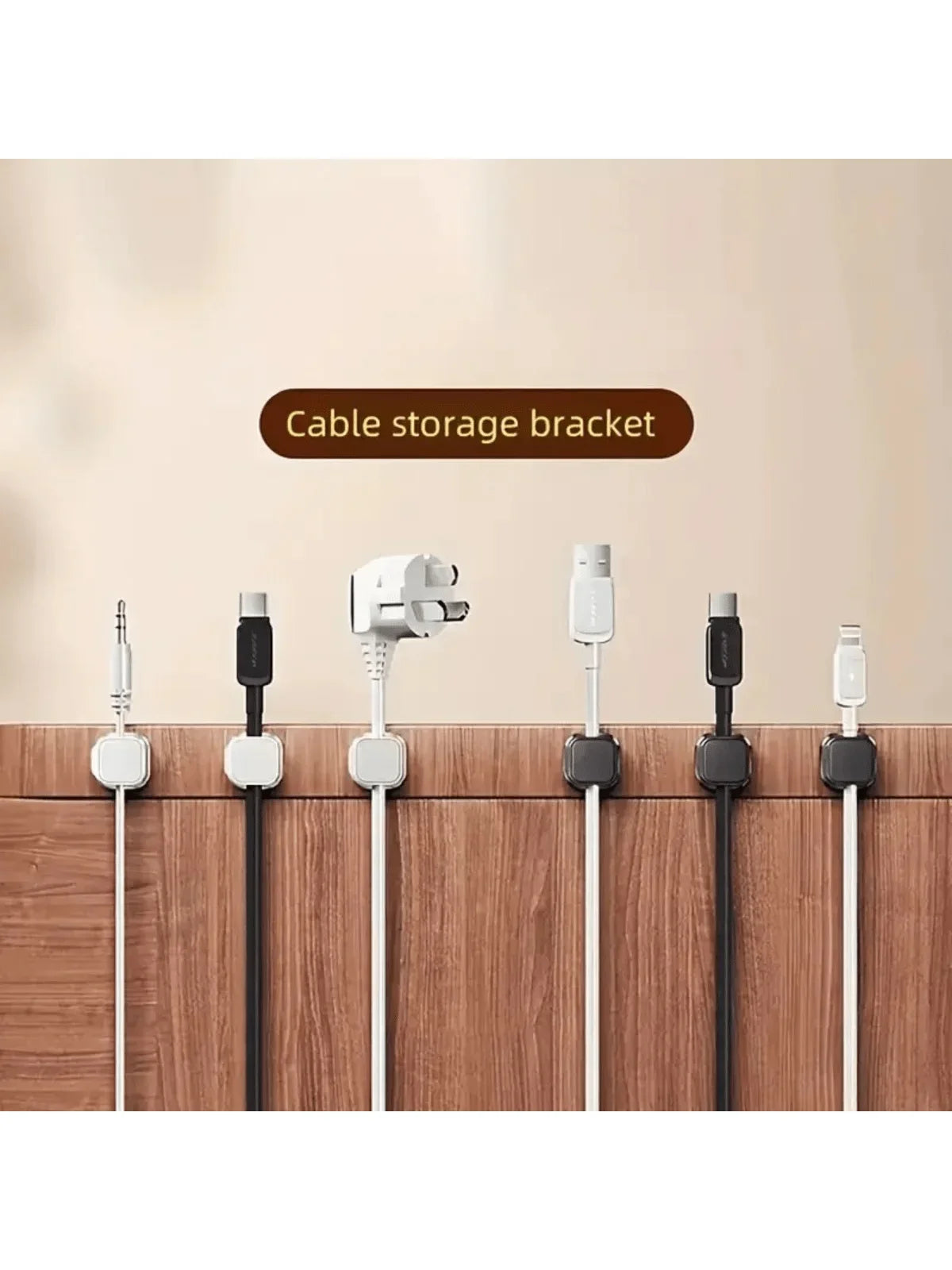 6pcs PVC Magnetic Cord Organizer Clips - Strong Adhesive, No-Drill Cable Holders for Desk & Home Office Wire Management, Multi-U - MyLootWare