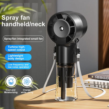 Handheld spray fan humidification and hydration