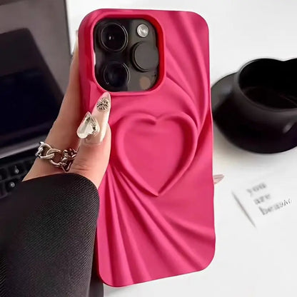 3D Love Heart Wrinkle Soft iPhone Silicone - MyLootWare
