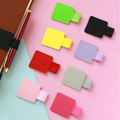 2/1Pack Elastic Pen Loop Holder Self-Adhesive PU Leather Clip Pencil For Notebooks Journals Planners - MyLootWare