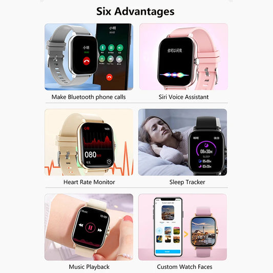 1.83'' Sports Smart Watch Fitness Clock Health Monitor Waterproof Smartwatch Wireless Call Watches for Men Women IOS Xiaomi 2025 - MyLootWare
