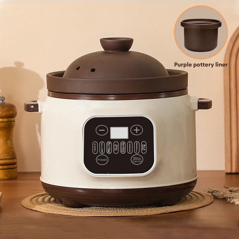 3.8L Multifunctional Electric stew pot Slow Cooker Ceramic Inner Pot Multi-Cooker for Soup Porridge Casserole Household Kitchen - MyLootWare
