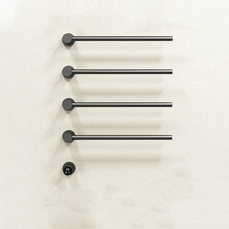 Bathroom Electric Heated Carbon Fiber Towel Rail Warmer Digital Display Temperature Time Control Smart Home Concealed Bar Dryer - MyLootWare