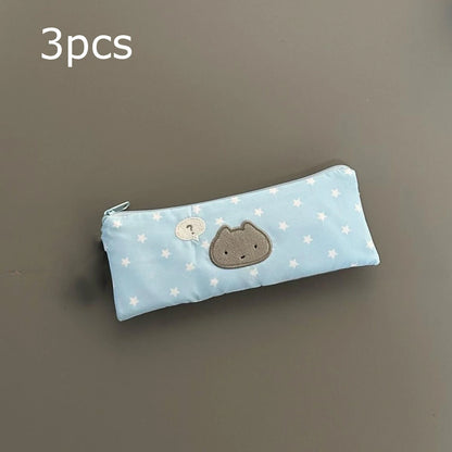 1/3 pcs Cute Stars Pencil Case Mesh Multilayer Pen Bag Multifunctional Large Capacity Stationery Bag School - MyLootWare