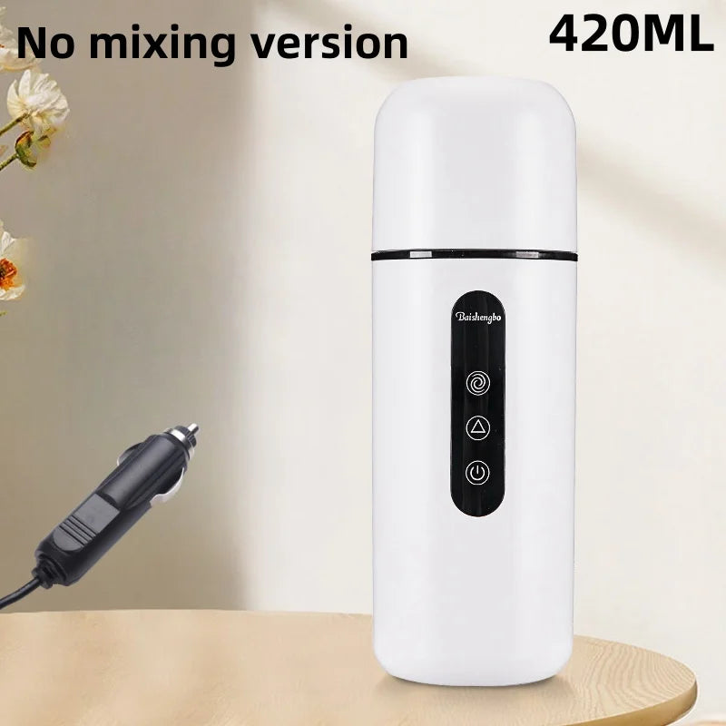 420ml Portable Car Heating Cup Electric Kettle 304 LED Smart Temperature Control Warmer Stirring Cup Heating Bottle Mixing Cup - MyLootWare