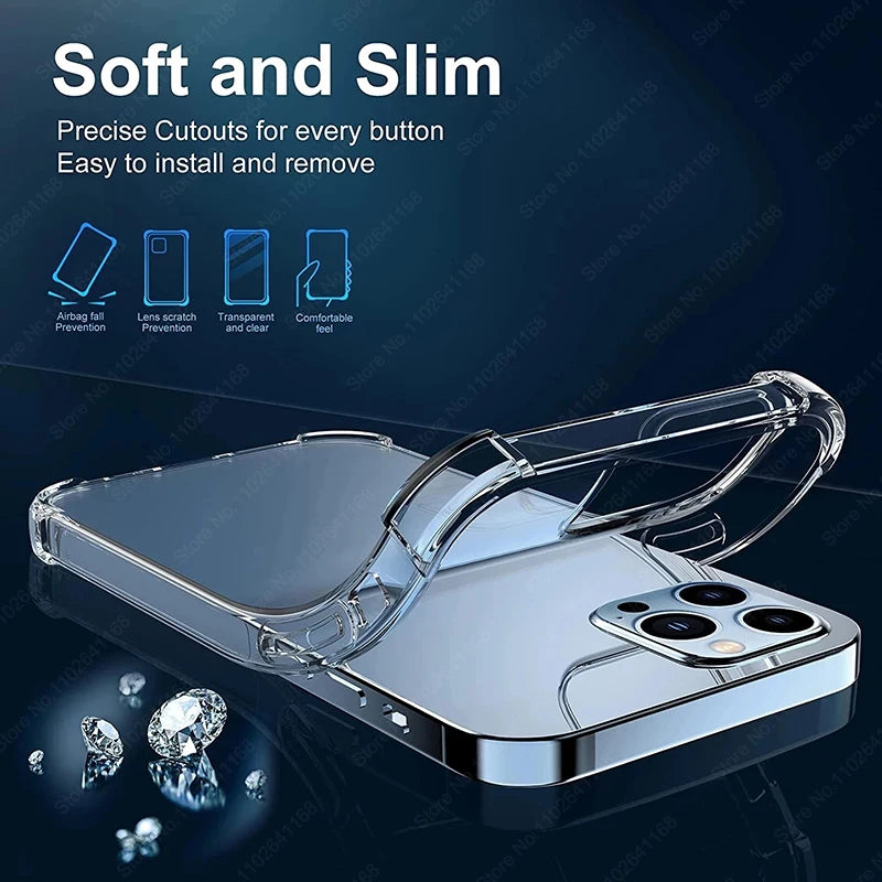 Luxury Shockproof Clear Phone Cases For iPhone 16