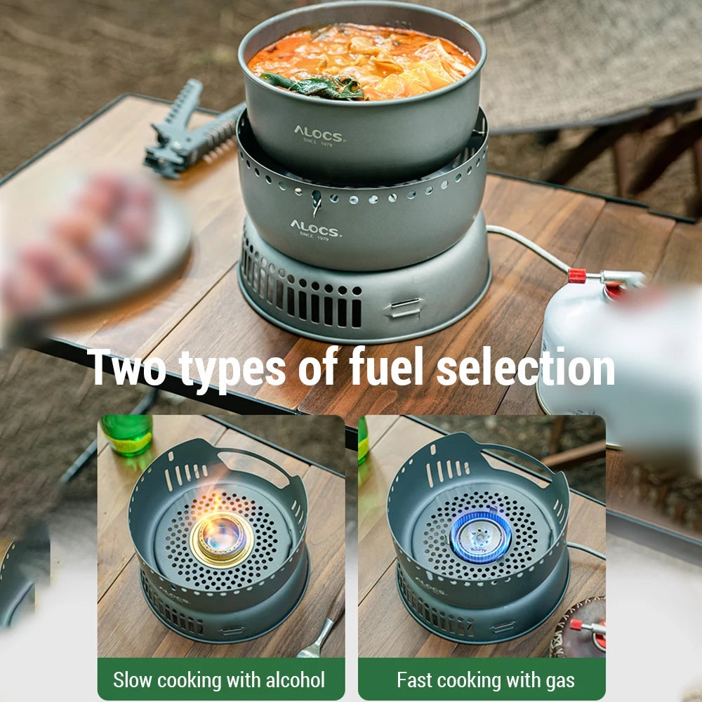 Camping Cookware Portable Camping Stove Outdoor Cooking Set for Backpacking Hiking Picnic BBQ - MyLootWare