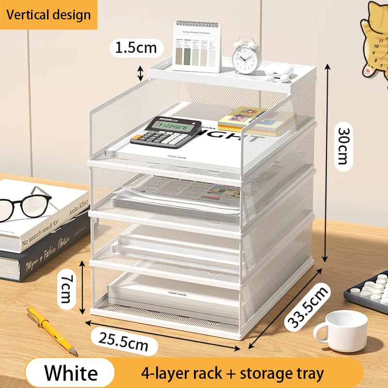 4-Tier Stackable Desktop Paper Tray Holder - MyLootWare