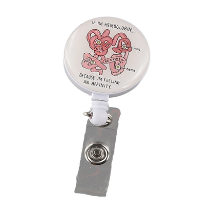 Acrylic English Badge Holder Clip Rotating Alligator Clip Retractable Badge Reel For Doctor Nurse Teacher Student Halloween Gift - MyLootWare
