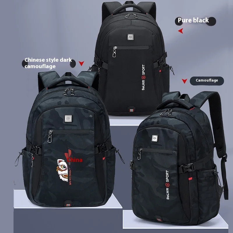 Backpack Primary School Middle School Students High School Bags Large Capacity Ultra-light Load Reduction Outdoor Travel Busines - MyLootWare