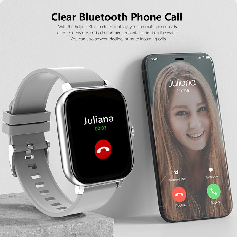 1.83'' Sports Smart Watch Fitness Clock Health Monitor Waterproof Smartwatch Wireless Call Watches for Men Women IOS Xiaomi 2025 - MyLootWare