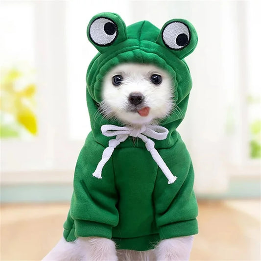 Cute Dog Hoodie Frog Shape Dog Coats Pet Halloween