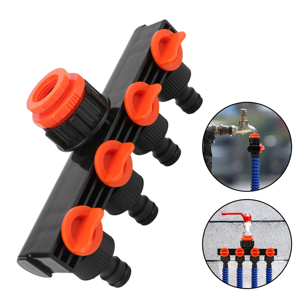 For Water Pipe 4 Way Hose Splitters Valve Splitter