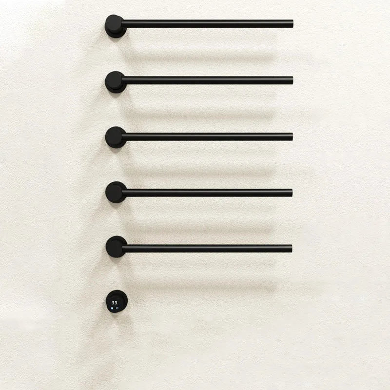 Bathroom Electric Heated Carbon Fiber Towel Rail Warmer Digital Display Temperature Time Control Smart Home Concealed Bar Dryer - MyLootWare