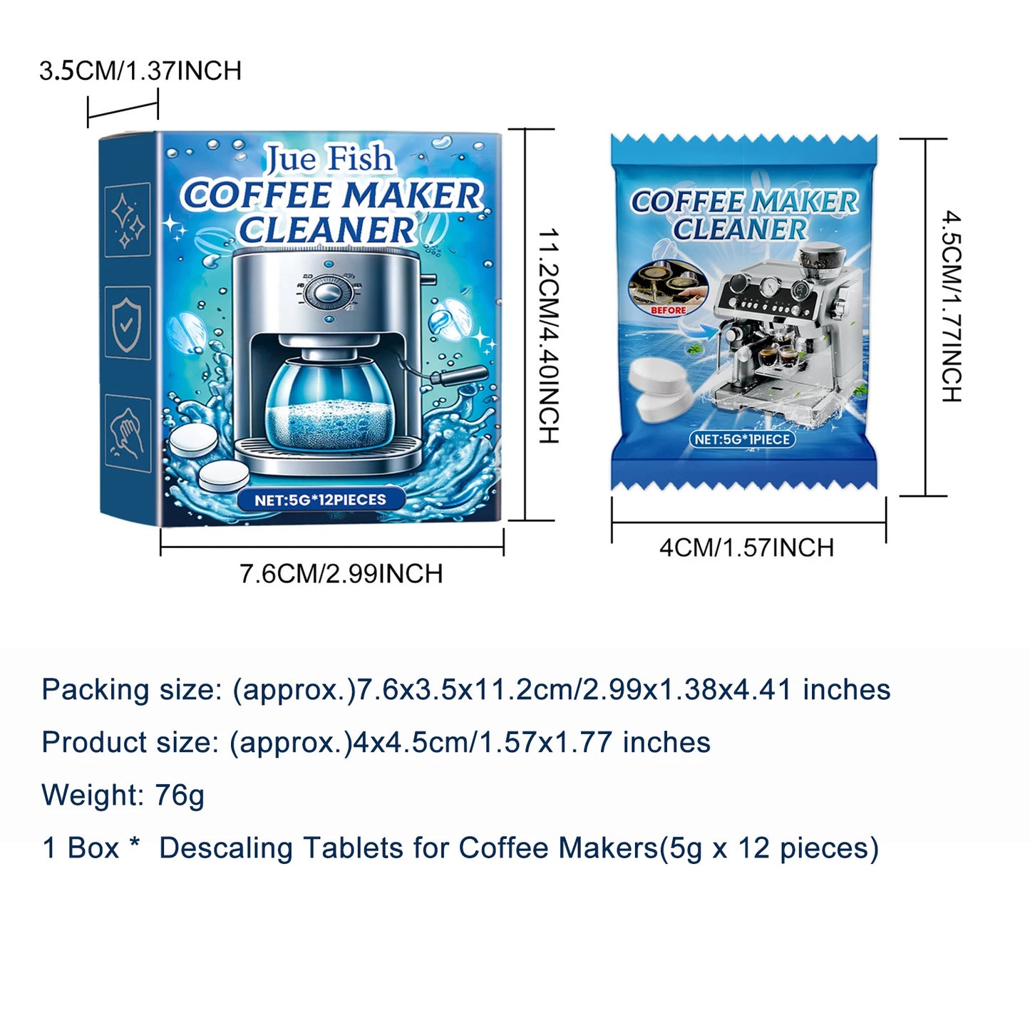 Coffee machine cleaning tablets 8 tablets coffee