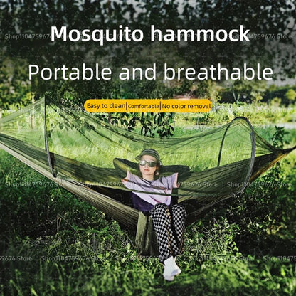 Camping hammock with mosquito net sleeping tent hammock suitable for camping hammock outdoor furniture garden leisure hammock - MyLootWare