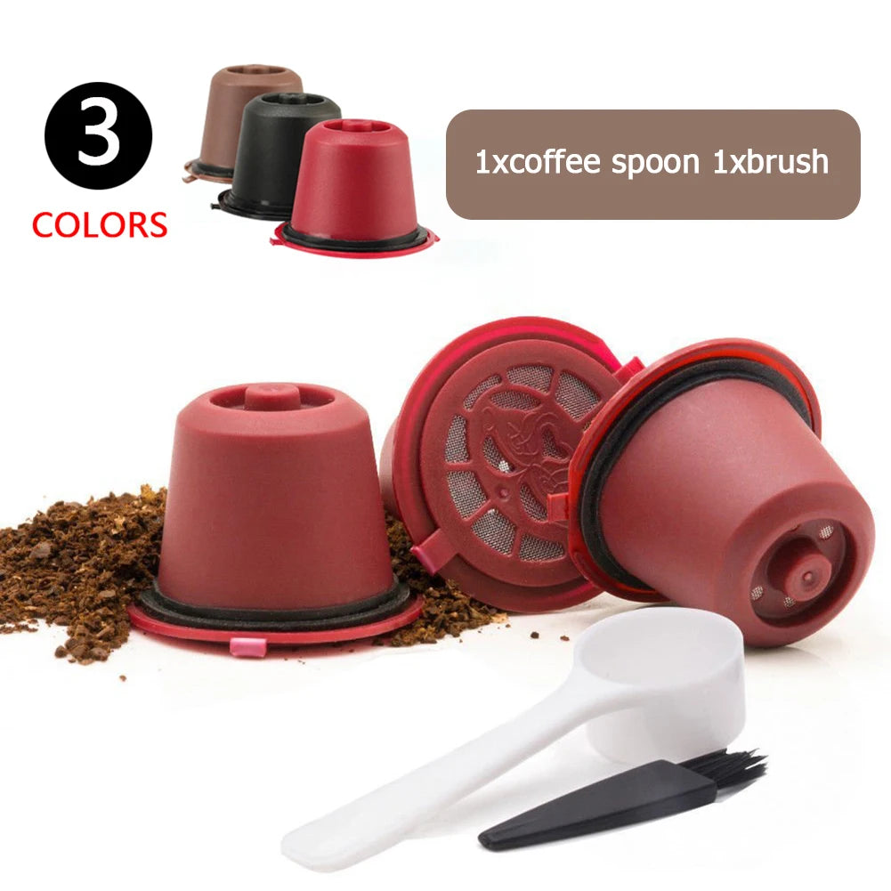 1/3PCS Nespresso Refillable Coffee Capsule Cup Reusable Coffee Capsule Spoon Brush Coffee Filters Coffee Accessories - MyLootWare