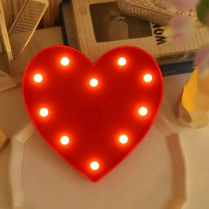 1pc LED Letter Love Heart Lights, Proposal Marriage Romantic Confession Scene Atmosphere Decoration Shaped Lights - MyLootWare