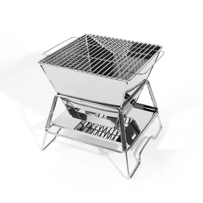 Camping Fire Table Charcoal Barbecue Grill Outdoor Picnic Bonfire Outdoor Portable Folding Barbecue Stove Fire Pit Camping Stove - MyLootWare