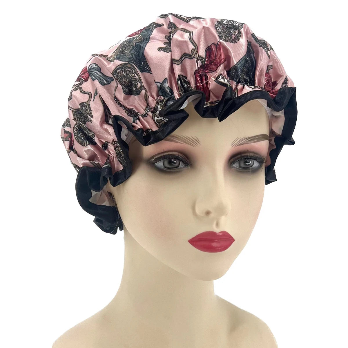 High Quality  Shower Caps Polyester Satin Double