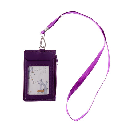 Luxury PU Leather Double Card Sleeve ID Badge Case