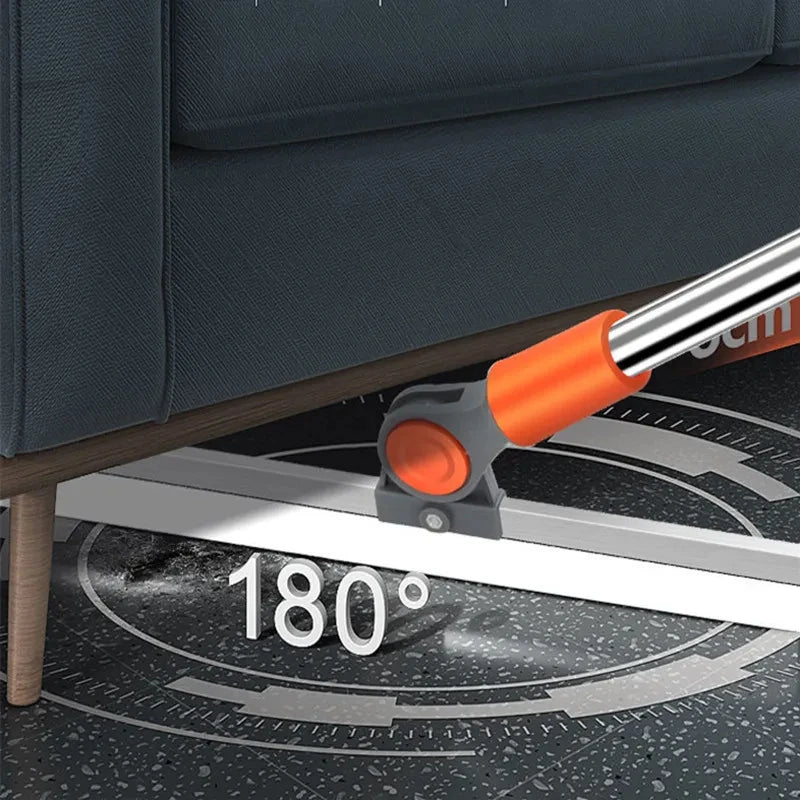 مكشطة أرضيات من السيليكون بمقبض طويل قابل للسحب، وفرشاة أرضيات تمتص الماء، وشريط تنظيف زجاج النوافذ متعدد الوظائف