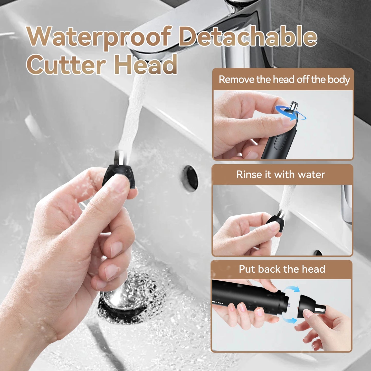 MAXGROOM Rechargeable Nose Hair Trimmer for Men