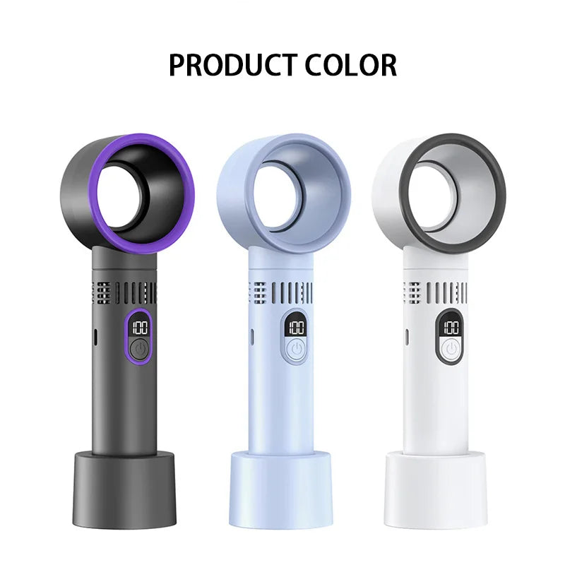 100 Level Bladeless Fan Intelligent Digital Display High-speed Bladeless Portable USB Charging High Wind Power Home 2025 New ﻿