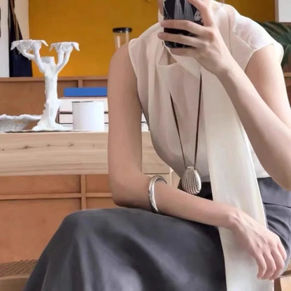 Heavy Industry Silver Large Shell Pendant Necklace