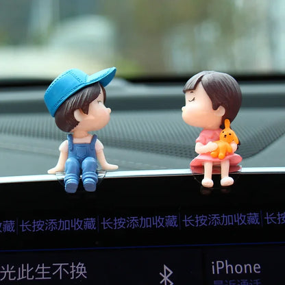 Car accessories, cartoon couple dolls, cute car display screen, balloon decoration, car accessories, men and women's gifts - MyLootWare