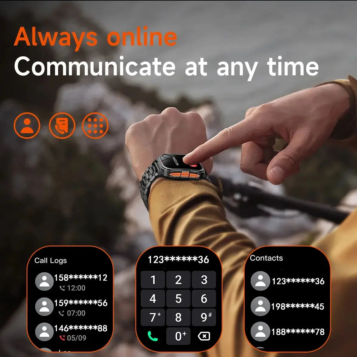 Smartwatch for men 2.01 "high-definition 240*296