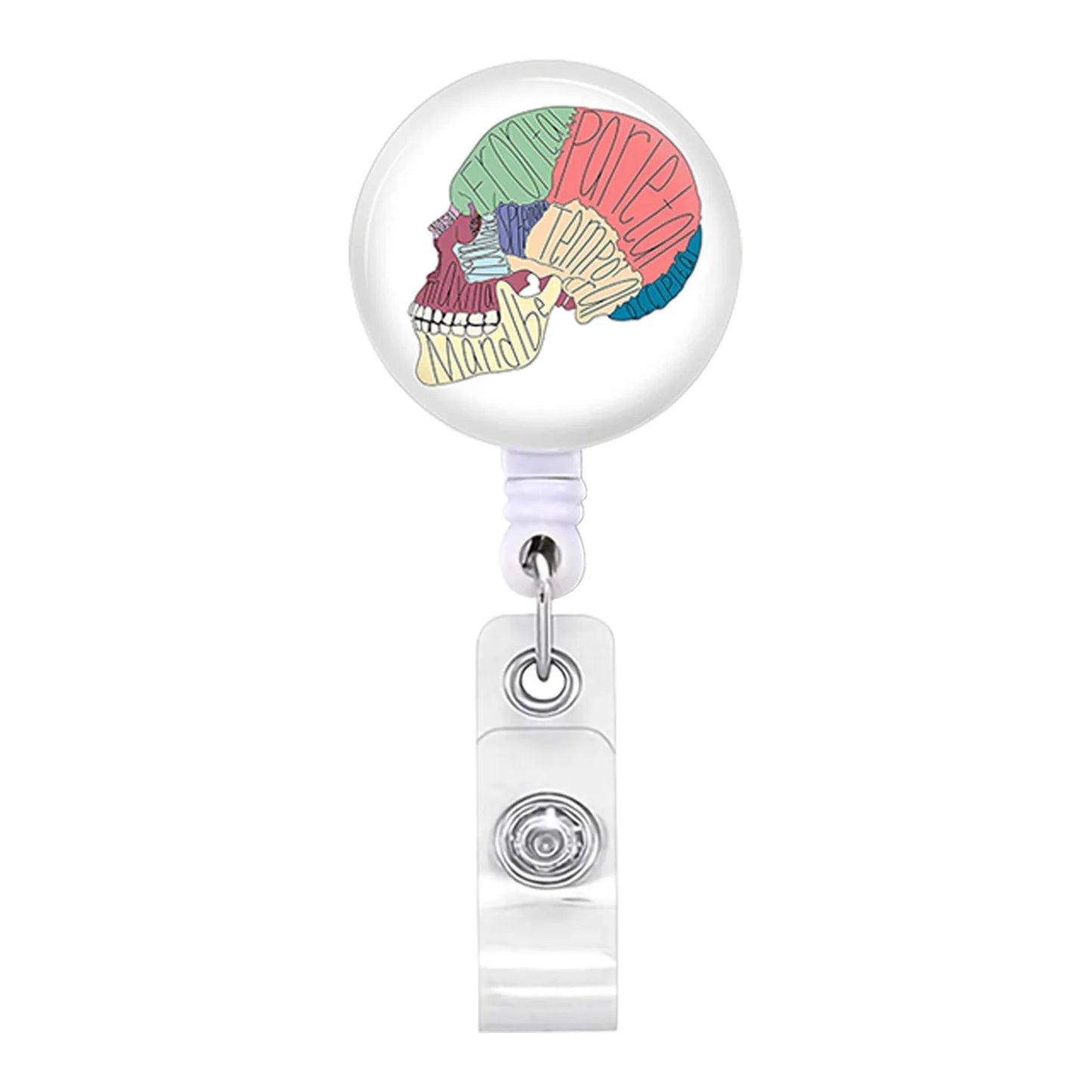 Acrylic English Badge Holder Clip Rotating Alligator Clip Retractable Badge Reel For Doctor Nurse Teacher Student Halloween Gift - MyLootWare