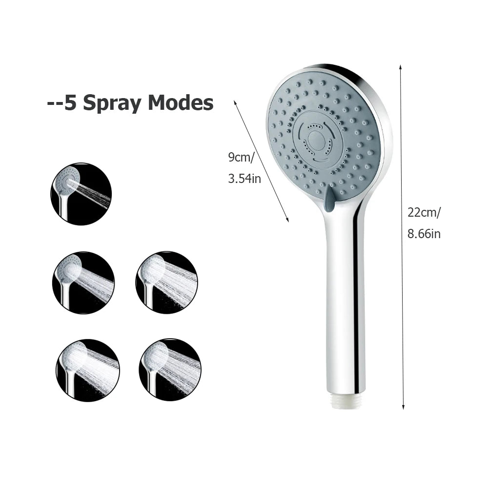 Bathroom Sink Faucet Head of A Shower High Pressure 5 Modes Adjustable Handheld Bath Sprayer Nozzle Shower Head Hose Accessories - MyLootWare